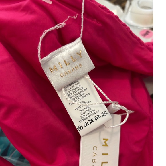 Milly Cabana Margot Pink Crochet Lace Bikini Bottom Low Rise Size L NWT - Picture 10 of 10